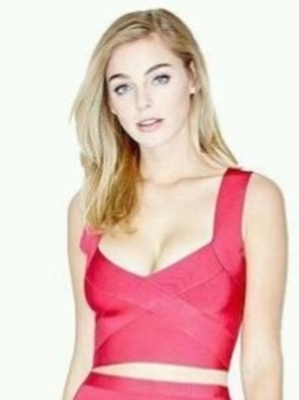 Guess by Marciano Hot Pink Bandage Bodycon Crop Top Small